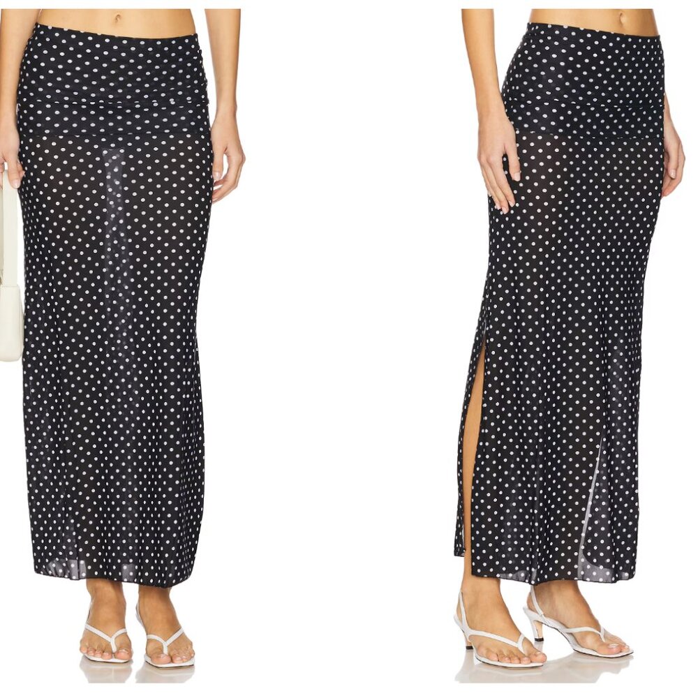 INDAH CLOTHING Polka dot fold over skirt size small